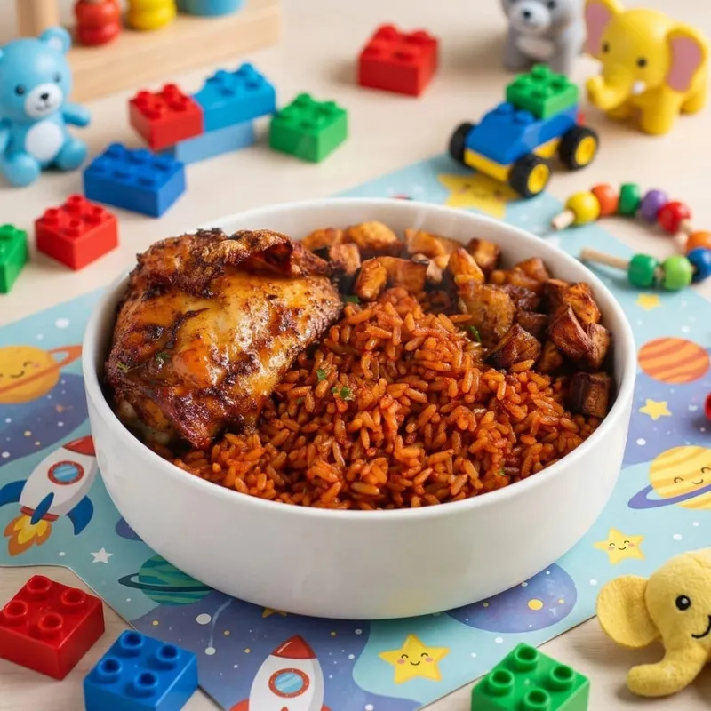 Mini Jollof Rice and Chicken